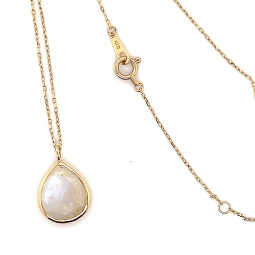 Labradorite Gemstone Pear Shape Gold Neckalce