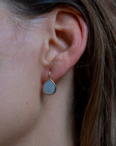 Labradorite Gemstone (Moonstone) Gold Earrings