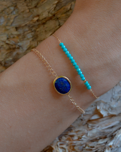 Magical Gemstone Lapis Lazuli Gold Bracelet