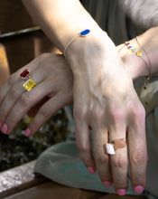 Load image into Gallery viewer, Orange MoonStone Gemstone Octagon Cut Gold Ring