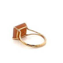 Load image into Gallery viewer, Orange MoonStone Gemstone Octagon Cut Gold Ring