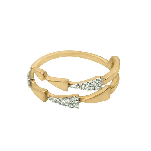 Classic Chandelier Dangling Trinity Triangle Diamond Ring Mix Gold Colours