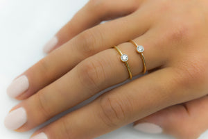 Classic Milgrain Bezel Setting Diamond Gold Ring