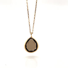 Load image into Gallery viewer, Smoky Quartz Gemstone Pear Shape Gold Neckalce