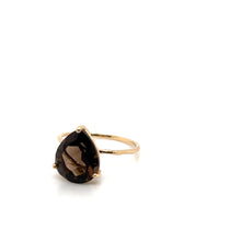 Load image into Gallery viewer, Smoky Quartz Pear-sparped Gold Ring