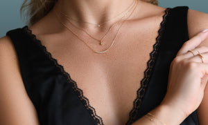 The beautiful half-moon diamond necklace