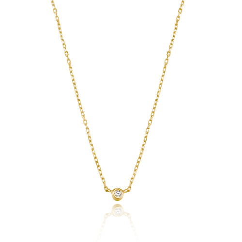 Classic Petite Diamond Bezel Setting Necklace